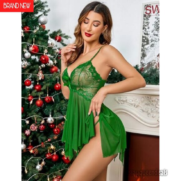 Lace Babydoll Sleepwear Plus Size XS-5XL Wireless Maternity Lingerie - Picture 6 of 8